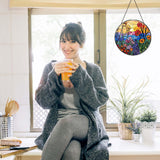 RVEAFA Wildflowers Sun Catcher Stained Glass Window Hanging Plant Lover Gifts for Women Wildflowers Wall Decor Handmade Sun Catcher Decoration for Window Garden Home Christmas & Birthday Gifts