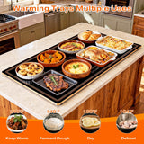 Electric Warming Tray for Buffets Party(32x18 Inches),Warming Tray with 12 Temp-Settings,Built-in Thermostat and Full Surface Heating,Versatile Food Warmers for Parties Buffet,Gatherings,Daily Use