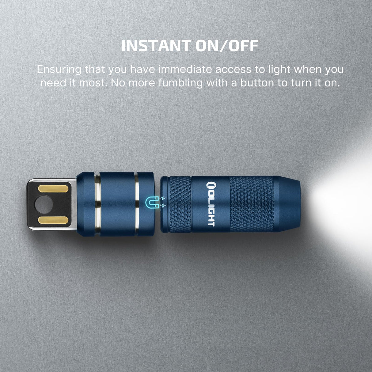 OLIGHT IMINI 2 EDC Rechargeable Keychain Flashlight, 50 Lumens Compact and Portable Mini LED Keyring Lights with Built-in Battery Ideal for Everyday Carry and Emergencies (Midnight Blue)