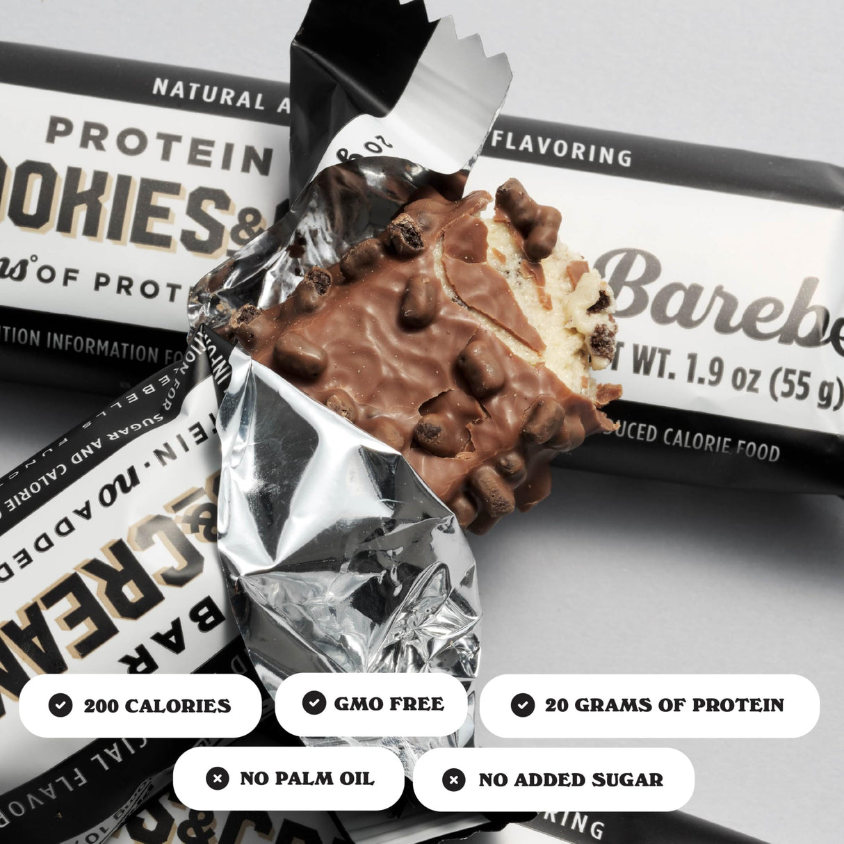 Barebells Protein Bars - Protein Snacks with High Protein (12 Count (Pack of 2), Cookies & Cream)