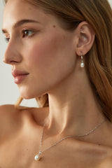 EAMTI Pearl Earrings for Women 925 Sterling Silver Post Drop Earrings