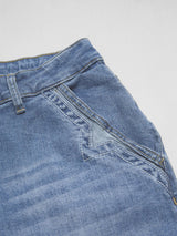 Flamingals Wide Leg Jeans for Women Mid Waist Baggy Stitch Decor Denim Washed Pants Without Belt Mid Blue M