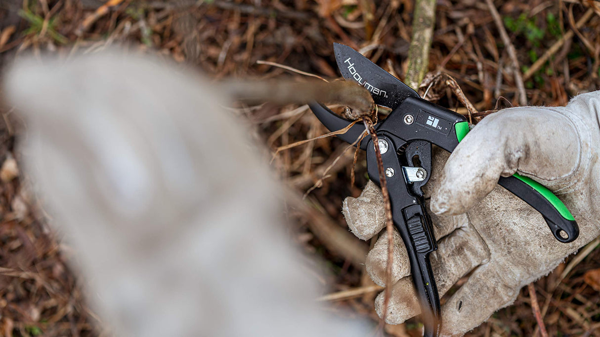 Hooyman Ratchet Pruner with Lightweight, No-Slip, Ergonomic Design, Heavy-Duty SK5 High Carbon Blade and Blade Lock for Hunting, Trimming and Outdoor Use