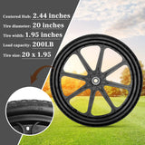 Upgraded 20" Flat Free Wheels for rubbermaid Wheelbarrow Tires