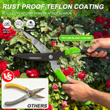 GARDENWORK Hedge Clippers Shears with Teflon Coated,High Carbon Steel Blades,Bush Cutters Trimmer with Comfort Grip Handles,Lightweight 16 in Garden Clippers for Gardening Yard