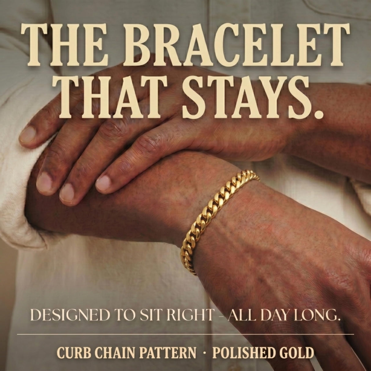 Galis Mens Bracelet - Cuban Link Chain For Men Gold Plated Over Premium Stainless Steel, Gold Bracelet For Men - 7" long - 5mm thick