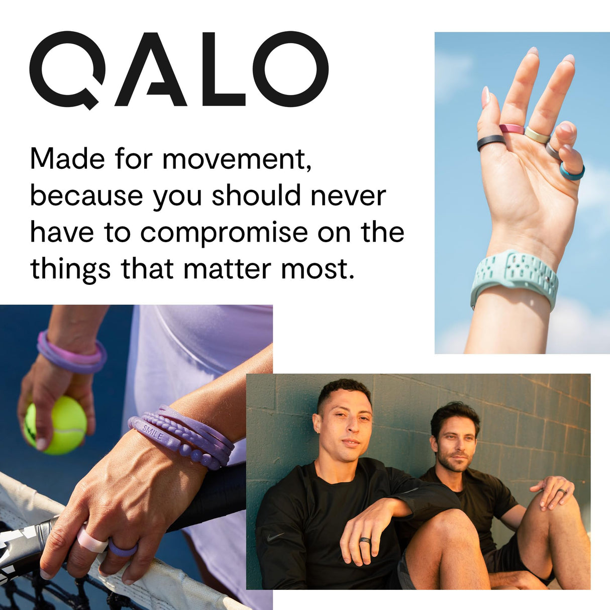 QALO Men's Silicone Ring, Classic for Men (Black, Black Classic, Size 10