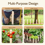 25 Pcs 12 Inch Wood Stakes, Sturdy Wooden Garden Stakes with Pointed Tip
