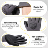 FURWEY Safety Work Gloves,16 Pairs Micro-Foam Nitrile Coated Glove for Men and Women, Touchscreen, Ideal for Warehouse Package Handling，Construction, Gardening, Large