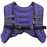 ZELUS Weighted Vest, 6lb/8lb/12lb/16lb/20lb/25lb/30lb Weight Vest with Reflective Stripe for Workout, Strength Training, Running, Fitness, Muscle Building, Weight Loss, Weightlifting, Violet(8 lb)