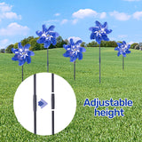 BATTIFE Reflective Pinwheels for Yard and Garden, Pre-Installed Sparkly Blind Birds Pin Wheel, Scare Birds & Animal Away Wind Spinner, 10 Pack (Blue)