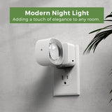 L LOHAS LED Night Lights Plug into Wall, Night Light Projector, Dusk to Dawn Sensor, Rotating White Nightlight for Kids, Soft White Ambient Lighting for Bathroom, Gaming Room, Gifts,2 Pack