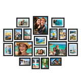 upsimples Picture Frames set of 19, Including 8x10, 5x7, 4x6 Black Frame