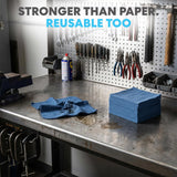 Simpli-Magic Cotton Shop Towels 14"x12" (150 Pack) – Reusable Cleaning Shop Rags for Automobiles, Industries, Garage and Homes (Blue)