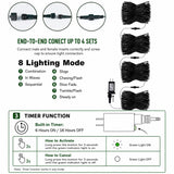 DAZZLE BRIGHT Halloween 300 LED String Lights, 100FT String Lights with 8 Lighting Modes, Halloween Decorations for Party Carnival Supplies, Outdoor Yard Garden Decor (Purple & Orange)