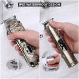 Hatteker Professional Hair Clippers for Men Beard Trimmer Clippers and Trimmer Set Waterproof T-Blade Trimmer Cordless Grooming Kit Nose Body Hair Trimmer Barber Clippers Hair Cutting Kit