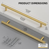 Goldenwarm 30 Pack 8-4/5 inch Gold Cabinet Handles Brushed Gold Cabinet Pulls Stainless Steel Drawer Pulls, Durable Kitchen Cabinet Handles - Bathroom Bedroom Dresser Handles Easy DIY Upgrade