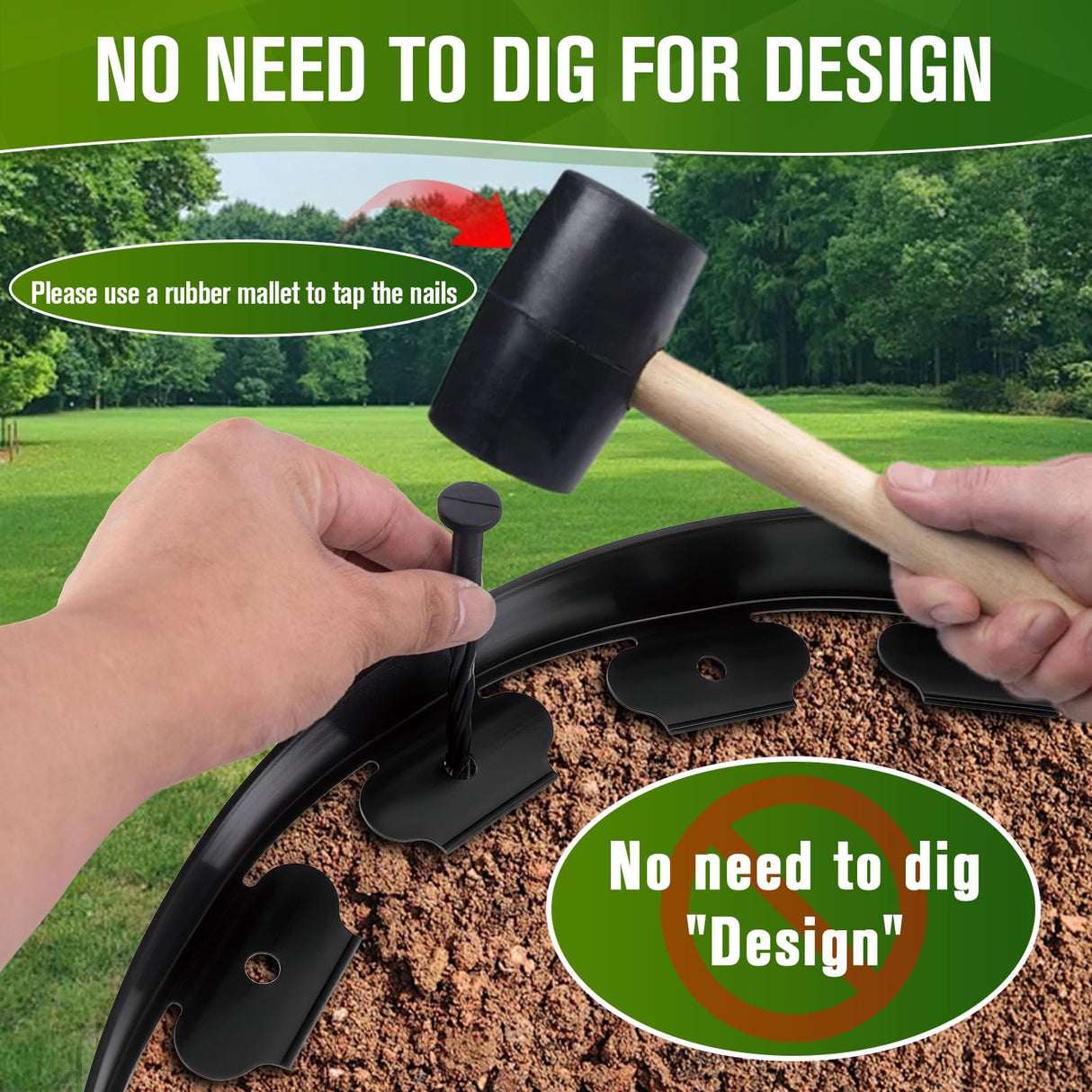 Landscape Edging, 3" x 66' Garden Edging, No Dig Edging for Landscaping with 80 Pcs Anchoring Spikes, Flexible Landscape Border Edging for Landscaping, Yard Lawn, Flower Beds(Black)