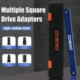 coobeast Offset Extension Wrench Impact Ready Socket Wrench Extender Tool with Versatile 1/4", 3/8", and 1/2" Square Drive Adapters, Universal Extensions Wrench for Small Place