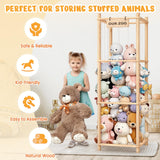 Woodure Stuffed Animal Storage & Organizer, Wooden Toy Holder Zoo for Kids