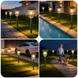 Ruboliy 16Pack Solar Outdoor Lights, Solar Landscape Lighting for Path Walkway Lawn Garden Yard Outside Décor, Black
