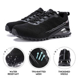 Kricely Men's Trail Running Shoes Fashion Hiking Sneakers for Men Tennis Cross Training Shoe Black Non-Slip Walking Footwear Size 7.5
