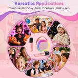 Reoslar Mini Karaoke Machine with 2 Wireless Microphones,2025 TOP Kids Portable Karaoke Machine for 3, 4, 5, 6, 7, 8, 9,10,11,12+Year Old, Best Birthday Christmas Toy Gift-Kids' Instrument