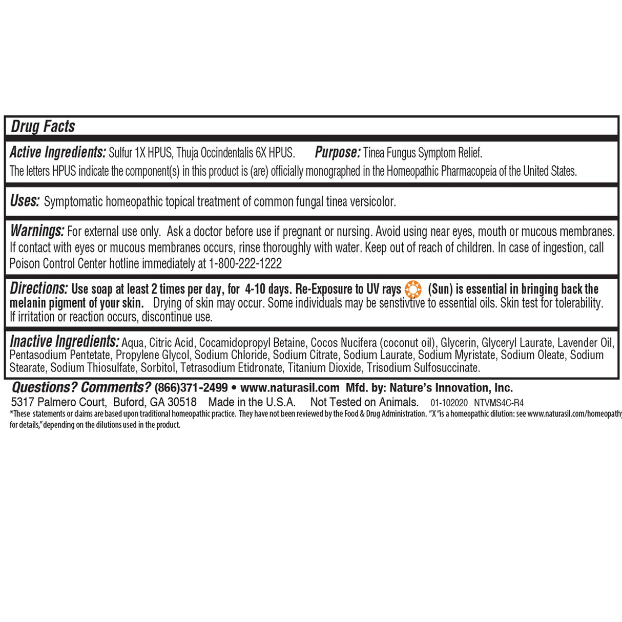 Naturasil Tinea Versicolor Treatment +2 Bars | Max-Strength 10x Soap | Antifungal Micronized Sulfur | Stops Pityriasis, Candida, Ringworm & Irritation | Fast Acting Adult & Kid Safe | 4 oz (2 Pack)