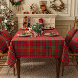 Softalker Christmas Checkered Tablecloth Rectangle - Red Buffalo Plaid Linen Cotton Gingham Xmas Table Cloths, Winter Farmhouse Table Decorations for Dining/Parties/Holiday, 60 x 120 Inch