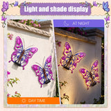 2 Pack Solar Butterfly Lights LED 9.8" Metal Butterfly Outdoor Wall Decor