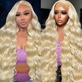 613 13x6 Lace Front Wig Human Hair 200 Density 32 Inch Blonde Wig Human Hair 613 HD Lace Frontal Wigs Human Hair 13x6 Body Wave Blonde Lace Front Wigs Human Hair Pre Plucked with Baby Hair for Women