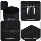 Compost Bins Outdoor with Observation Windows, 34 Gallon Reusable Home Compost Bucket for Outside Garden, Backyard, Heavy Duty Nonwoven Fabric Yard Waste Bag (1 Pack, Black)