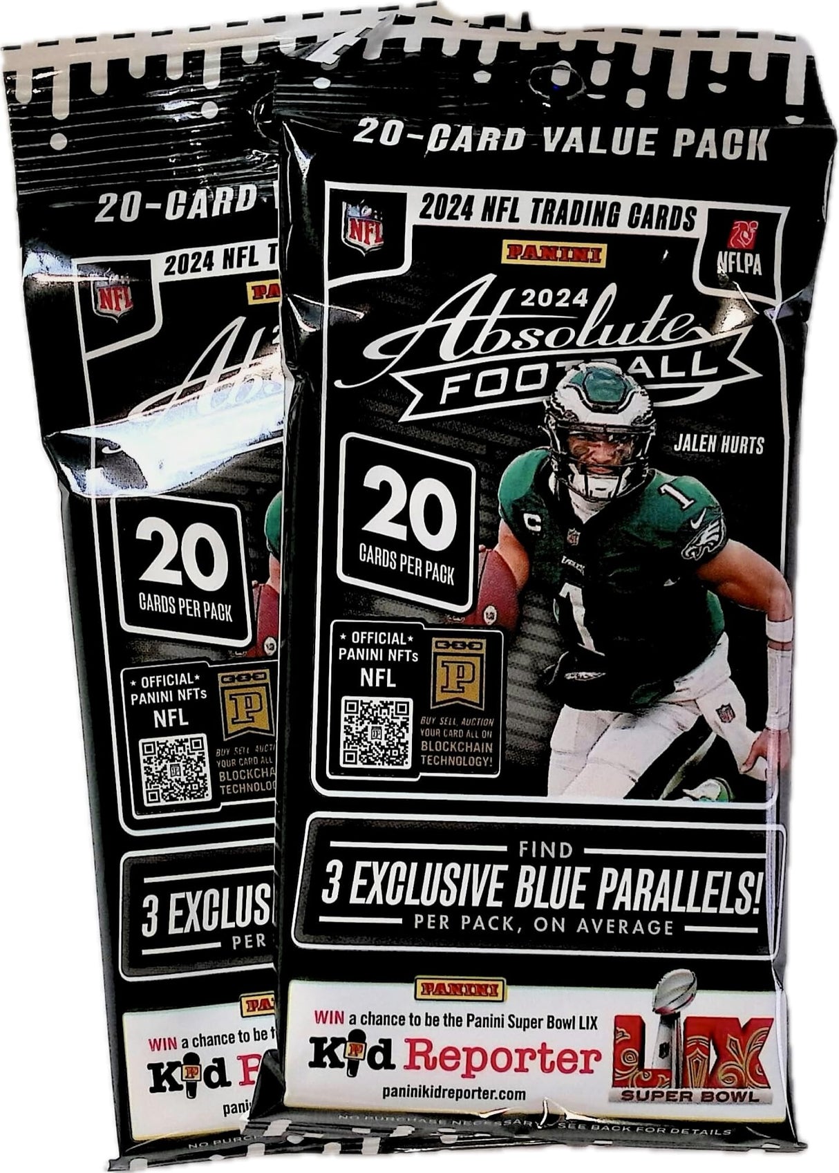 2024 Absolute Football Jumbo Packs - 2 Packs Including 40 Football Cards Total