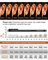 Delzzad Moissanite Earrings for Men, Solid S925 Sterling Silver and 18K Golden Plated Halo Stud Earrings for Women Valentine's Day Mother's Day - D Color VVS1 Hypoallergenic Dainty Moissanite Jewelry for Sensitive Ear, 6.5mm(1ct*2)