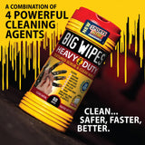 BIG WIPES Heavy Duty Industrial Hand Cleaning Wipes, Textured Scrubbing Degreaser Wipes for Mechanics and Tool Cleaner – 80 Count Canister (1 Pack)