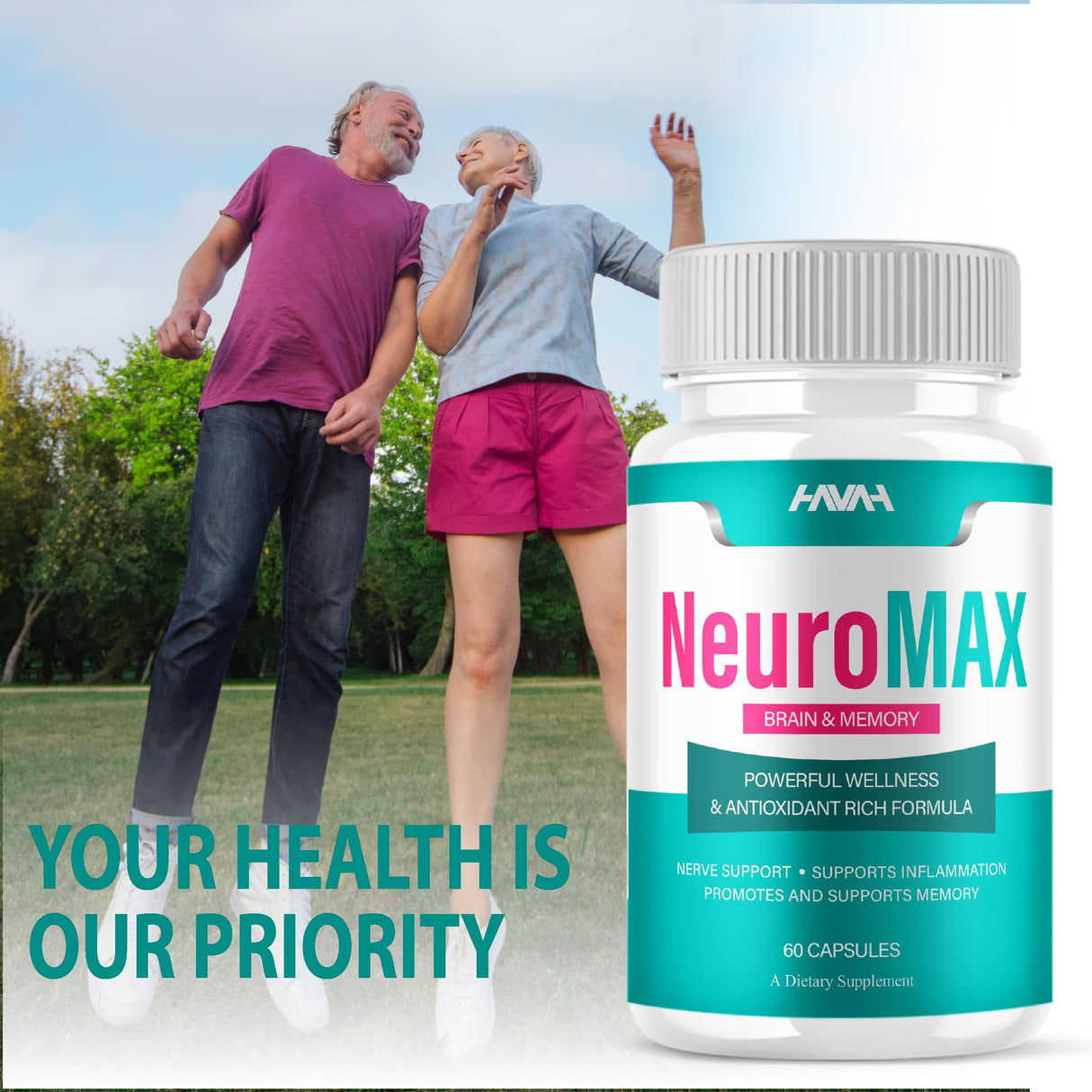 NeuroMax Brain and Memory Supplement NueroMax Pills, NeuroMax Brain and Memory Advanced Overall Health & Wellness Multivitamin Supplement, NueroMax Brain and Memory Premium Capsules (60 Capsules)