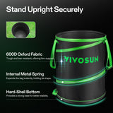 VIVOSUN 47-Gallon Collapsible Garden Bag, Yard Waste Bin with Hard-Shell Bottom, Leaf Scoops and Gloves, Collapsible Yard Waste Containers for Lawn Care and Camping, 2-Pack