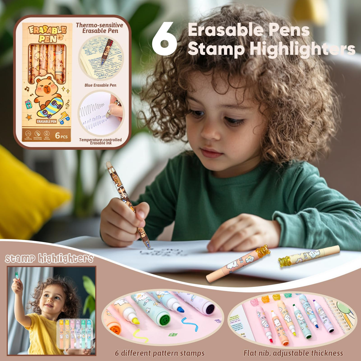 Capybara Stationery Gift Set for Kids,28 Pcs Cute School Supplies Kit with Pencil Case,Notebook,Stickers – Practical and Fun Christmas, Easter or Birthday Gift Ideas for 6–12 Years Old Girls & Boys