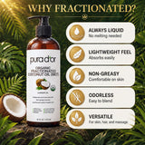 PURA D'OR USDA ORGANIC Fractionated Coconut Oil: Hair, Face 16oz