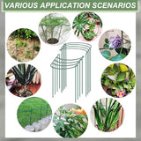 12 Pack Plant Support Stakes, Size 10"x16", Come with 15 Pcs Plant Labels, 20 Pcs Plant Clips, 7ft Plant Ties, Metal Garden Peony Cages and Supports for Potted Plants Tomato Hydrangea