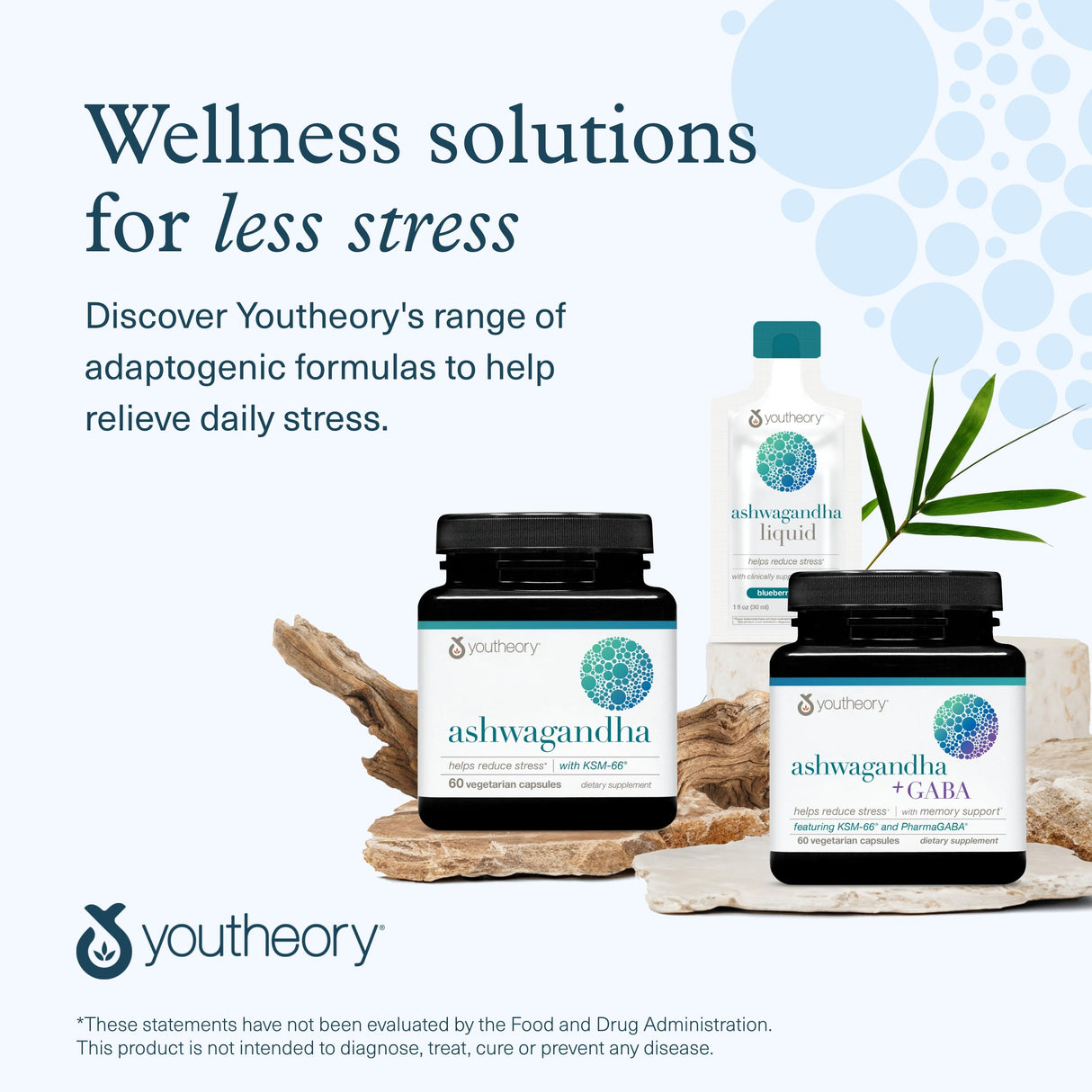 Youtheory Ashwagandha - 1,000 mg - Stress Support Supplement - Cortisol Support Supplement - Gluten, Dairy & Soy Free - 60 Vegetarian Capsules