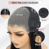 Curtain Bangs Face-Framing 9x6 Glueless Wigs Human Hair Pre Plucked Pre Cut HD Lace 200 Density Loose Body Wave Lace Front Wigs Layered Ready to Wear Wigs Glueless Human Hair for Black Women 18 inch