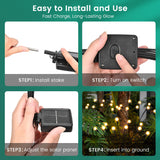 PATIOPIA Solar Garden Lights, LED Swaying Solar Lights Outdoor Waterproof, Warm White Firefly Outdoor Decorative Lights, Garden Decor, Yard, Patio, Pathway Decoration Gardening Gifts (4 Pack)