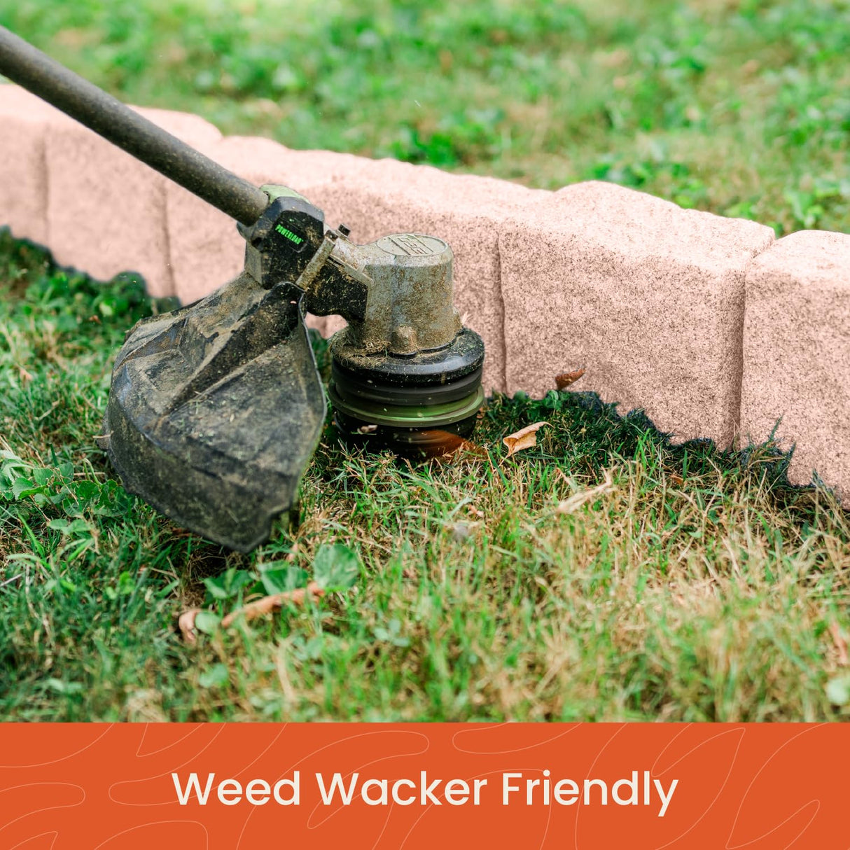 Beuta Landscape Edging | Garden Edging Border | Polyrock Blocks for Lawn Edging, Flower Beds & Yard Edging – 10 Pack | Each Section Has 6 Blocks 48" L x 4" W x 6.5" H | 20 Spikes | Sandstone