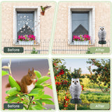 Fake Owl Decoy to Scare Birds Away, Plastic Garden Owl Scarecrow for Garden, Waterproof Owl Statue for Courtyard Orchard Doorway Roof Owl Decor 3 Pack
