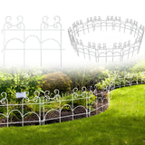 ARIFARO Decorative Garden Fence, 10 Pack, 14 ft Metal Flower Bed Border Fence, Small Fence for Garden Edging, No Dig Movable Panels for Lawn Patio Yard（13" H x 17" W ）