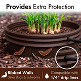 7 inch Solid Planting Grow Rings | 6 Pack Earth Brown | One-Piece Design for Deep Root Watering Veggies, Herbs & Flowers | Mulch & Soil Barrier | Deter Slugs and Cutworms | Heavy Duty | Made in USA