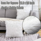 Faux Fur Fluffy Crafts Fabric 23.6x59 inch White, Long Pile Shaggy Fur Fabric for Costume, Halloween Decoration, Home Sewing, Craft Arts Supply, Upholstery, Christmas Plush Furry Material