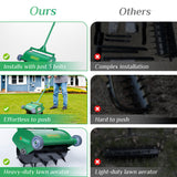 SENVERT Rolling Lawn Aerator, Heavy Duty Push Spike Aeration Tool Up to 55 lbs, Manual Rotary Grass Aerator for Garden and Yard Use