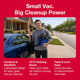 Koblenz Wet Dry Vacuum Cleaner, 2 Gallon 2.0 PHP, 60 CFM, 10 ft Reach, Twist-N-Lock Hose, Small Shop Vac, Portable Shop Vac for Home Car Garage Workshop, Accessories Included, Blue/Black, WD-2L